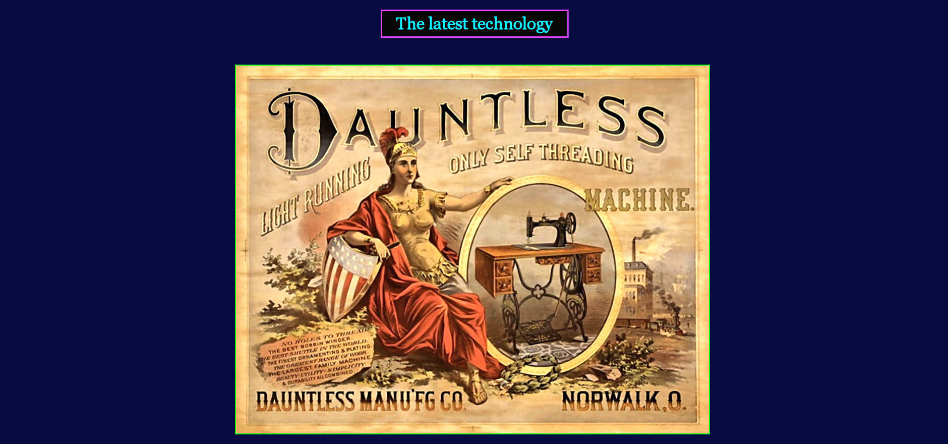Sewing Machine Ad, 1890